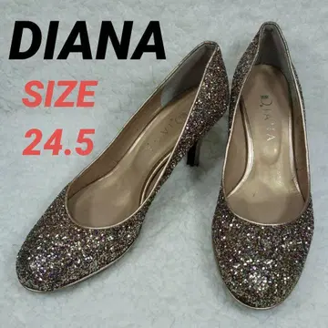 다이애나 펌프스 하이힐 글리터 라메 골드 24.5