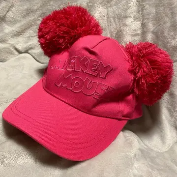 [미키마우스] 폼폼 포함 캡 핑크
