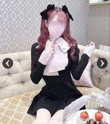 HONEYMEW 허니뮤우 리본 블라우스 도킹 원피스 프리 사이즈