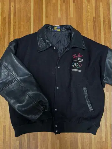 Ray-Ban 90s 올림픽 바시티 자켓 블랙 빈티지 M-L 사이즈