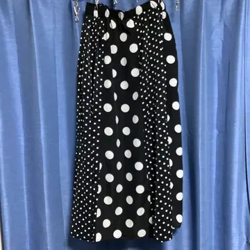 장티 대소 도트 롱 스커트