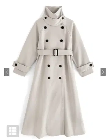 옷깃 3Way 벨트 부착 페이크 울 트렌치코트