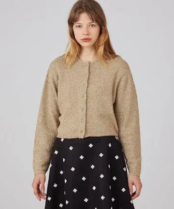 Ballsey 샤이니 메탈 크루넥 가디건