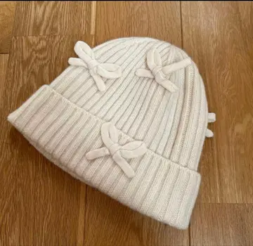 집소필라 gypsohila 리본 니트 모자 화이트