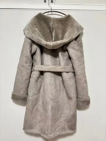 PINKY&DIANNE 후드 부착 롱 코트 38 사이즈 그레이