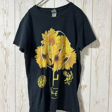 GILDAN 꽃무늬 T셔츠 블랙