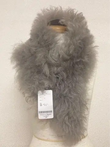 미사용 택 포함 tiedeur 티에두르 양가죽 그레이 무스탕 머플러