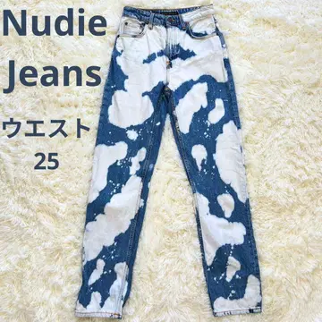누디진 W25 L30 여성용 블리치 데님 올 패턴