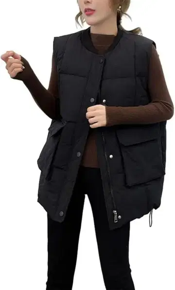 somom&co 다운 베스트 충전솜 베스트 아우터 블랙