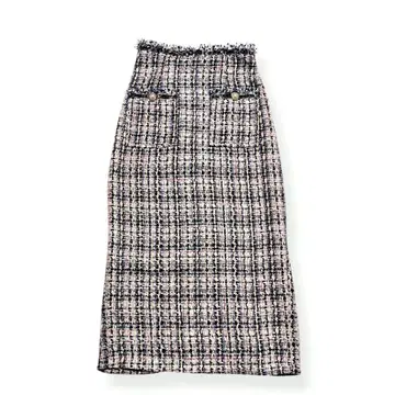URBAN REVIVO 믹스 트위드 타이트 스커트 롱 비쥬