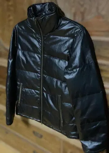 JOURNAL STANDARD 가죽 다운 자켓 블랙 라무 가죽