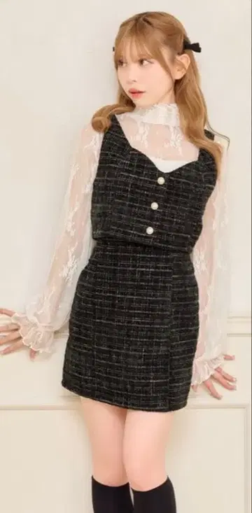 블랙 트위드 셋업