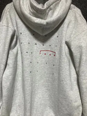 백 프린트 L 사이즈 그레이 풀 집업 후드티