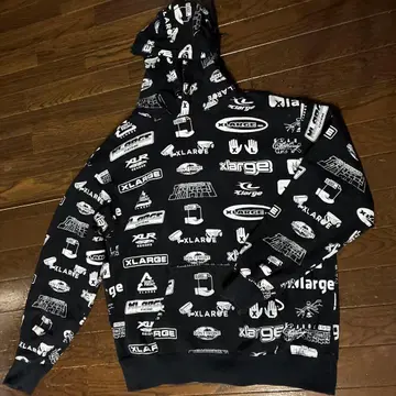XLARGE 로고 프린트 후드티 M 사이즈 블랙