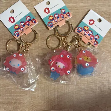 산리오 미야쿠미야쿠 클리어 컬러 키링 3개 세트