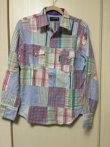 H.R. MARKET 체크 무늬 패치워크 셔츠