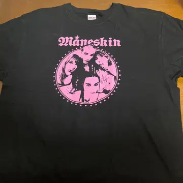 마네스킨 t셔츠 XL 사이즈 썸머 소닉 2024 블랙 컬러 핑크색