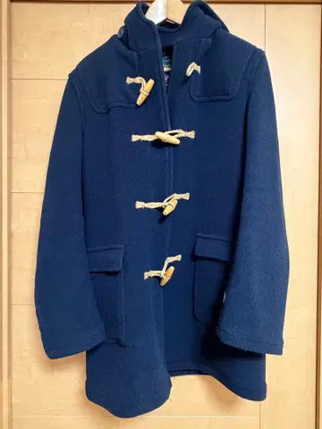 네이비 더플 코트 후드 부착