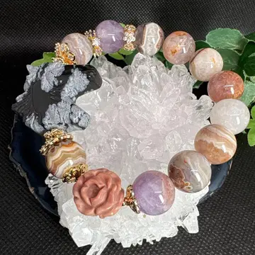 스노우플레이크 오브 시디안 말띠 자수정 마노 공생 아라샨 마노 모란