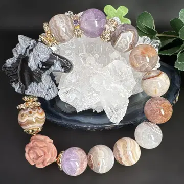 스노우플레이크 오브 시디안 말띠 자수정 마노 공생 아라샨 마노 모란