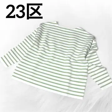 23구 코튼 스무스 보더 니트 라이트 그린 워셔블