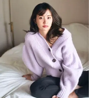 SNIDEL 라쿤 로우 게이지 가디건 프리 사이즈 라벤더