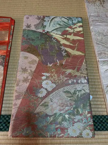 기온 마쓰리 문자 포함 화려한 꽃무늬 후쿠로 오비