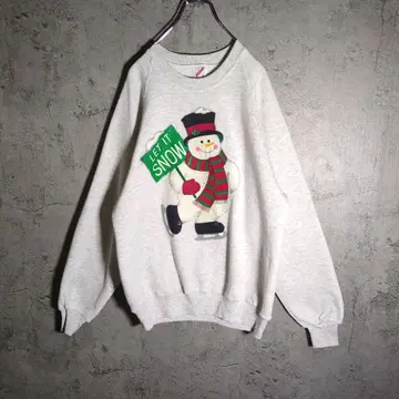 [ USA ] JERZEES 스노우맨 눈사람 맨투맨 그레이 크리스마스
