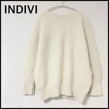 [미사용에 가까움] 인디비 샤기 니트 울 폭스 아이보리 M