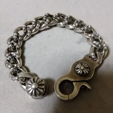 925 실버 체인 팔찌 꽃 모티브