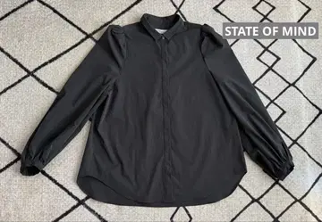 다크 그레이 셔츠 귀여운 어깨 디자인 S 세탁 가능