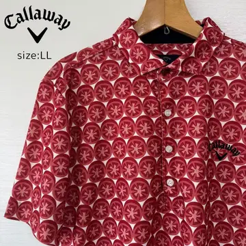 캘러웨이 빨간색 패턴 무늬 피케 셔츠 LL