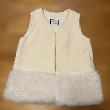 인조 모피 베스트 화이트 L