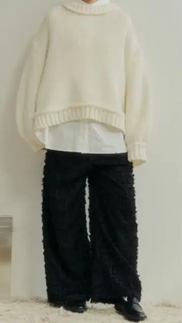 [ 미사용 새상품 ] Libra Cue 프린지 스트레이트 이지 팬츠