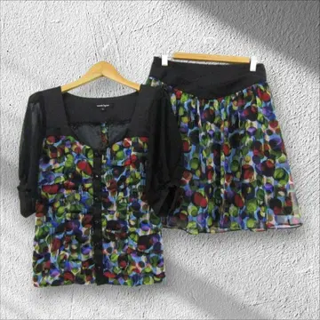 레어 나넷 레포 시어 셋업 올 패턴 도트 Y2K 레트로 [ Z24 ]