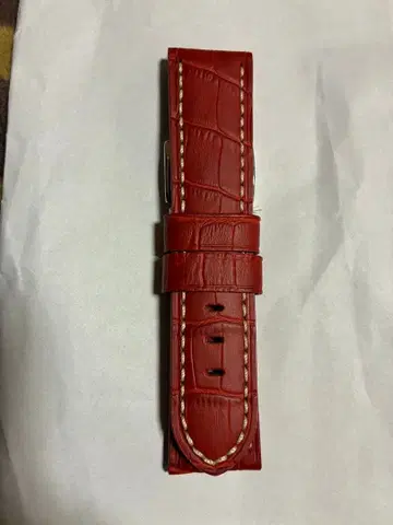 CASSIS 가죽 시계 벨트 24mm 레드