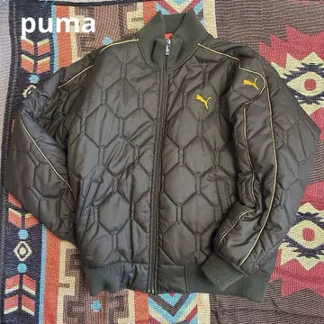 푸마 퀼팅 자켓 다운 자켓 브라운 오렌지 새상품급