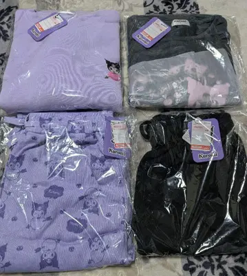 [택 포함 새상품] L 사이즈 쿠로미 파자마 홈웨어 세트 퍼플 블랙