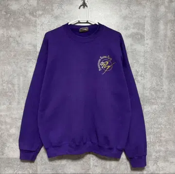 90s Lee 빈티지 맨투맨 보라색 자수 로고 구제 의류 USA제