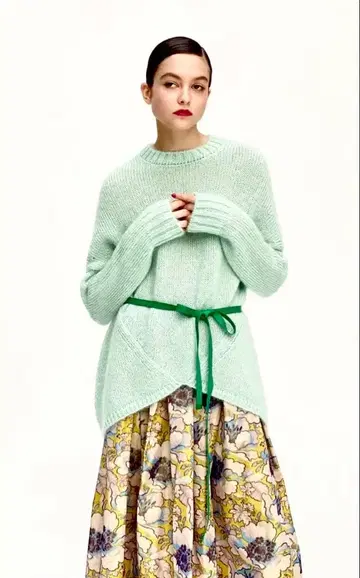 드로어 3G 모헤어 울 천축편직 크루넥 니트 정가 59,400엔