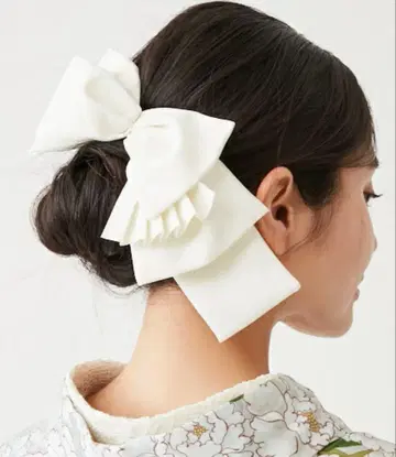 후리후 플리츠 헤드 리본 리본 클립 새상품급