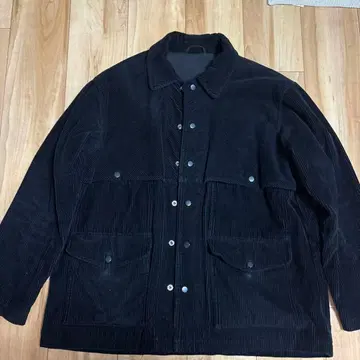 BEAMS 블랙 오버 사이즈 코듀로이 자켓