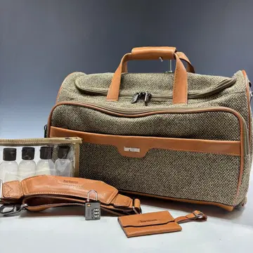 새상품급 [ 하트만 정품 ] 보스턴 백/트위드/가죽/브라운 계열