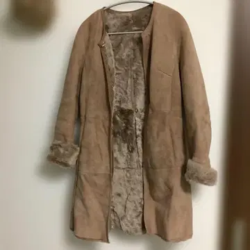 한국 리얼 무스탕 코트 브라운 XS