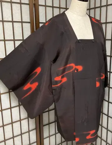 C289 순수 실크 이중 기모노 도우기 코트 지몬 기모노