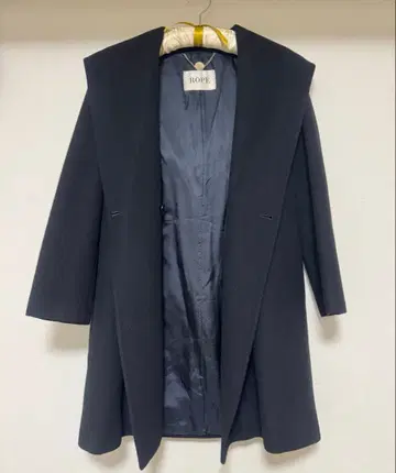 ROPE 숄 후드 캐시미어 혼방 코트