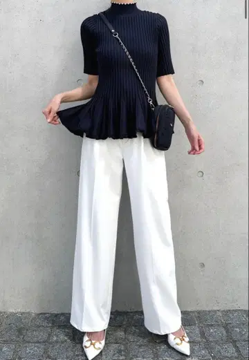 [ 새상품 ] Ame no chi Hare 네이비 상의 칠부 니트