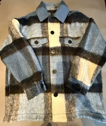 ZARA 플리스 체크 자켓