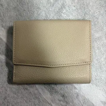 새상품급 츠치야 가방 베이지 가죽 접이식 지갑