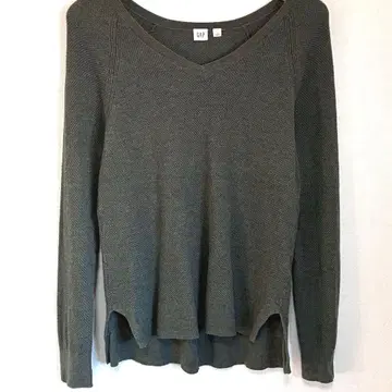 GAP 갭 니트 스웨터 니트 스웨터 긴팔 V넥 그린 그린